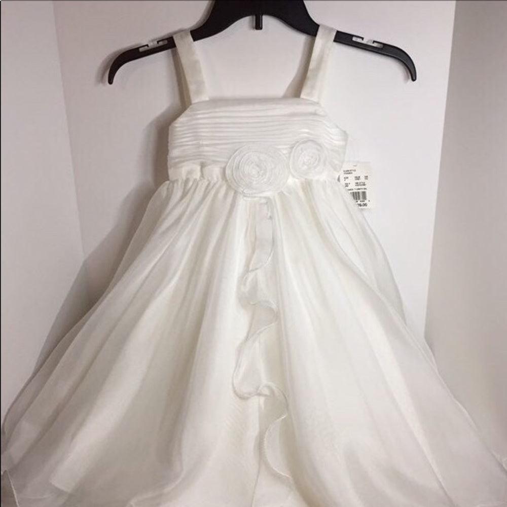 🔥”HP”🔥 KID’S PARTY Tea-Length Organza 3D Flower & Ruffle - Picture 3 of 6